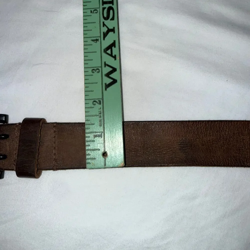 Stone Mountain Genuine Leather Brown Belt Double Prong S 30-32 Western Quality